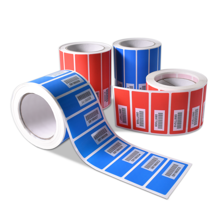 Étiquettes de sécurité avec résidus sur support